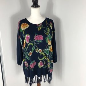 Desigual Tassel floral sequin sweater